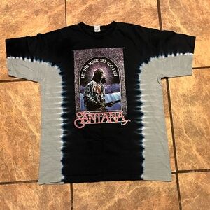 VTG 1998 Santana double sided tie dye T-shirt large black blue